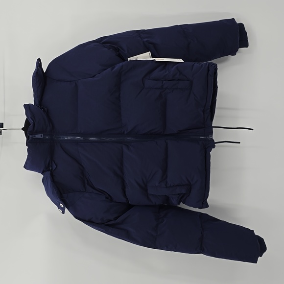 Good American Iridescent Blue Puffer Jacket Removable Hoodie Womens  Size 0= XS - Picture 1 of 9